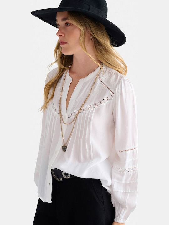 attrattivo Long Sleeve Women's Shirt White