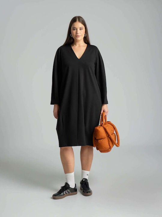 Summer Midi T-Shirt Dress Black