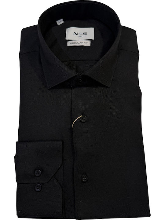 Long Sleeve Shirt in Regular Fit Black