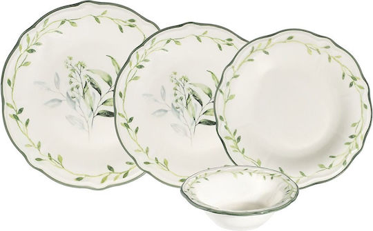 Hermia Alb Porțelan Set de Vase 24buc