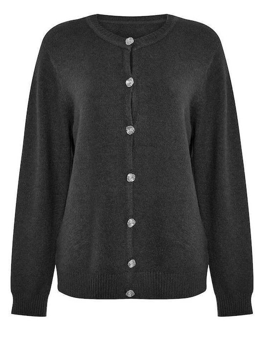 Celestino Women's Cardigan Embossed Buttons Black