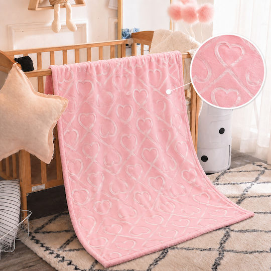 Marwa Samt Kinderdecke Rosa 140x110cm