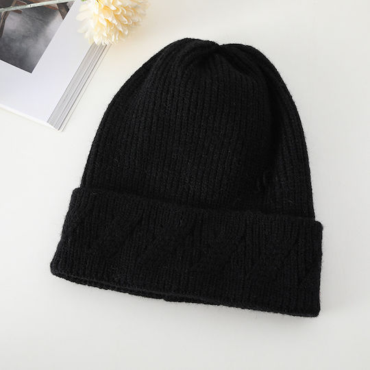 Beanie Unisex Strickmütze in Schwarz
