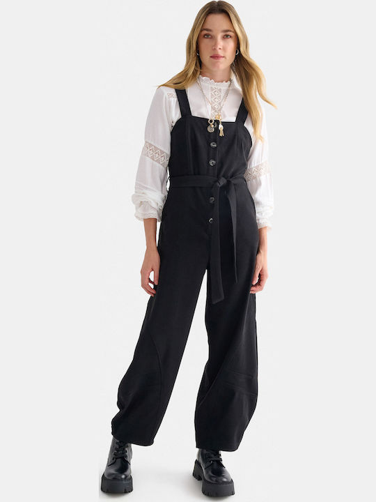 attrattivo Women's Sleeveless Jumpsuit Black