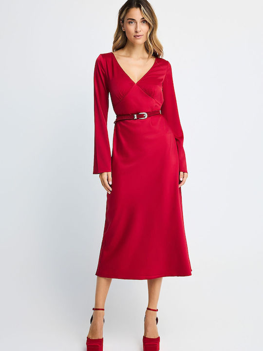 Funky Buddha Summer Midi Evening Shirt Dress Open Back Red