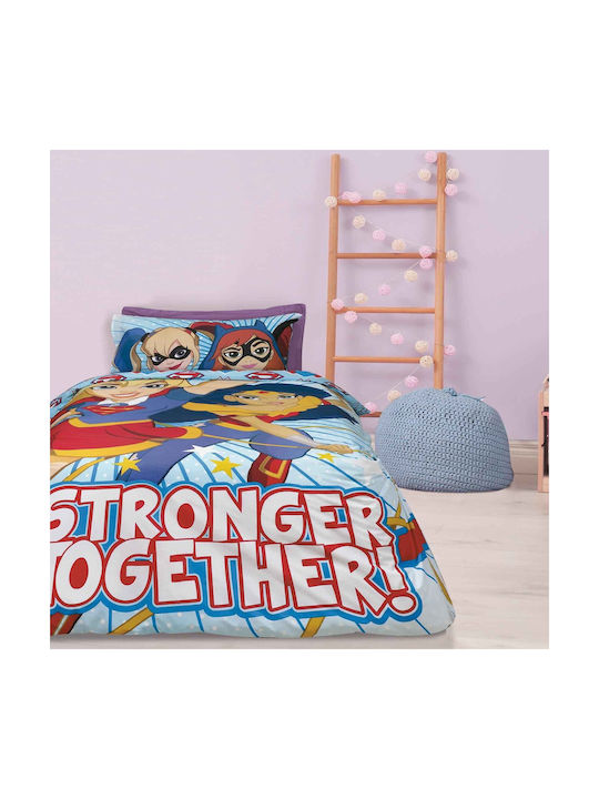 Das Home Single Cotton Sheet Set Light Blue Red...