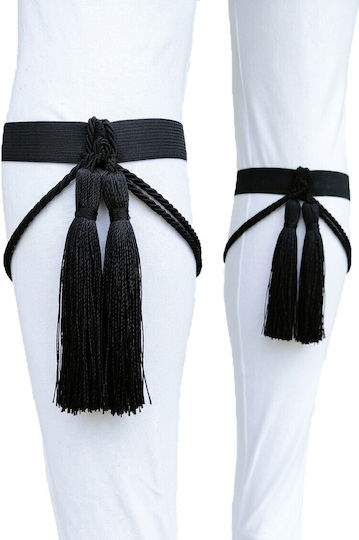 Traditional Double Adult Calf Tassels Two Thick Cords Premium Mark230 Black