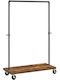 Vasagle Cu Roți Rack Pentru Îmbrăcăminte Din Metal Maro 104x40x162cm