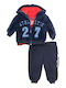 Kids Sweatpants Set Red 3 Pieces
