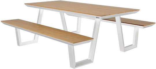 Picknicktisch aus Teak Weiß 200x91cm