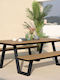 Picknicktisch aus Teak Grau 200x91cm
