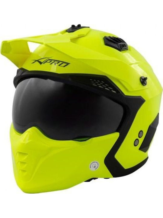 A-Pro Alien Fluo Yellow Каска за мотор Modular ...