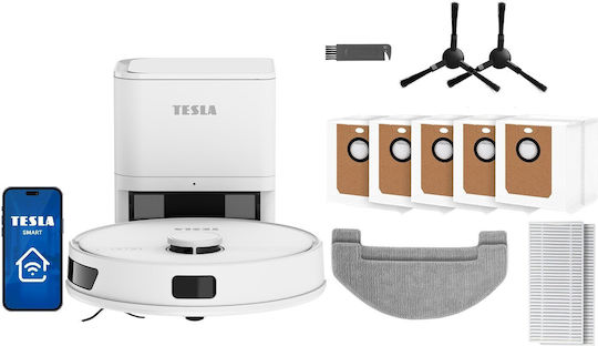 Tesla Electronics Robostar IQ660 Plus Robot Vacuum Cleaner with Laser Mapping & 13000Pa Suction White