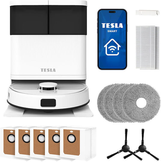 Tesla Robostar IQ900 Ultra Robot Vacuum Cleaner with Laser Mapping & 10000Pa Suction White
