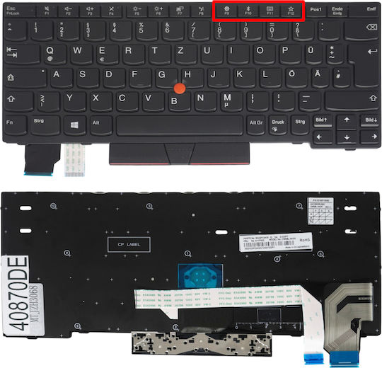 Tastatură Germană Pentru Laptop Lenovo Thinkpad X280 20kf 20ke X390 20q0 20sc A285 20mw 20mx X395 20nl 20nm L13 Yoga 20r5 20r6 Gen 2 20vh X13 20t2 20t3 01yp080 De Pointer Negru Cod.40870de