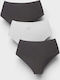 Cotton High Waist Women's Briefs 3Pack Black/White