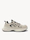 Beige Chunky Sneakers Mesh Mit Mehrlagigen Verzierungen