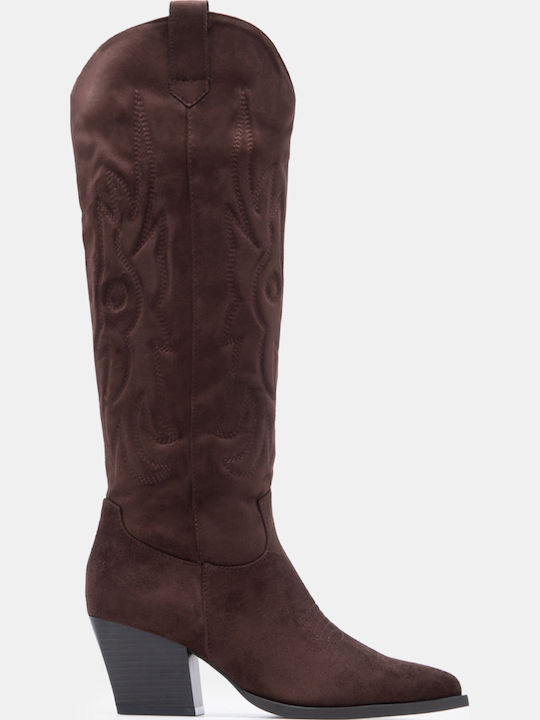 Luigi Suede Women's Cowboy Boots with Mid Heel ...