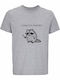 T-shirt Unisex " I Require Snacks Cute Angry Raccoon " Grey Melange
