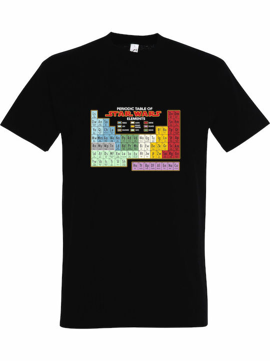 Unisex T-shirt Periodensystem Star Wars Elemente Fanart Schwarz