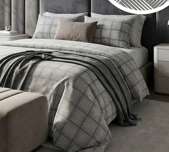 MayHome Σετ Κουβερλί Μονό Βαμβακερό Γεωμετρικό 160x240cm