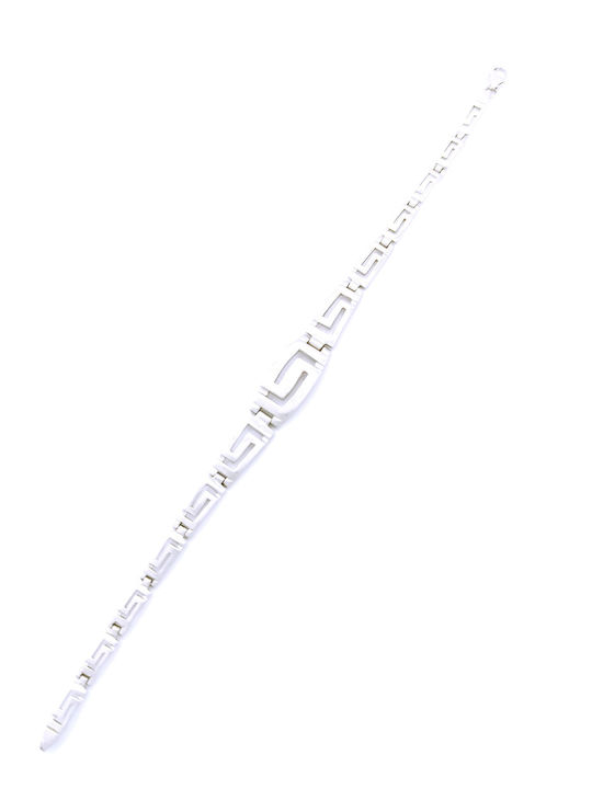 PS Silver Brățară Pentru Femei Lanț Cu Design Meandru Din Argint 18.5cm