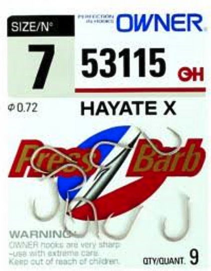 Куки За Риболов Owner Hayate X Цвят Розово Злато Размер 10