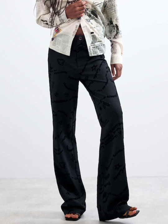 Women's Fabric Trousers Black
