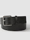 Wide Men's Leather Belt Black