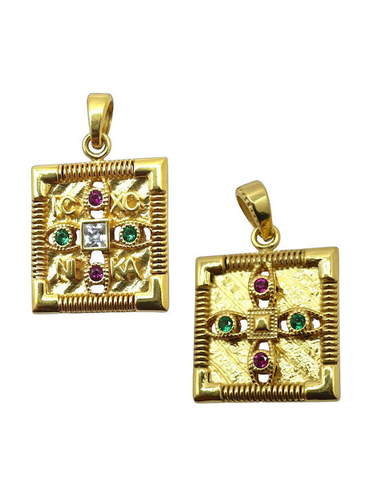 Kontopoulos Pandantiv Farmece Pentru Copii Față și Spate Talisman Constantin Din Aur 9K P6870KR