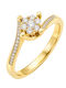 Einzelne Steine Ringe Rosa aus Gold 18K mit Diamant