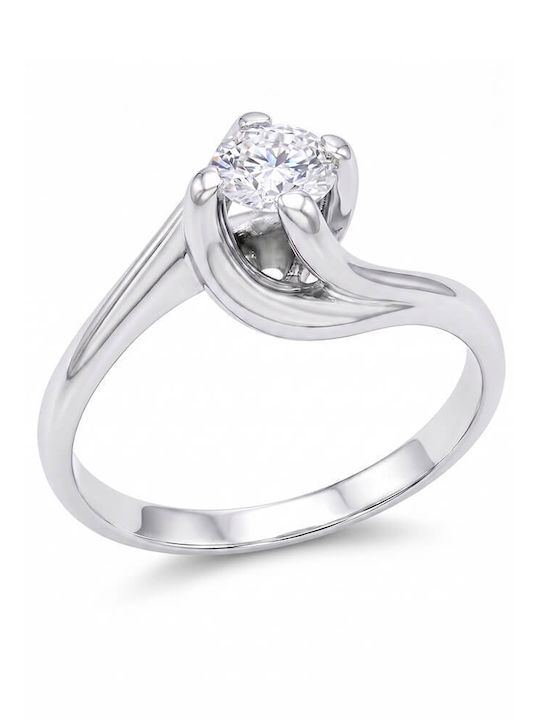 Einzelner Stein aus Weißgold 18K mit Diamant