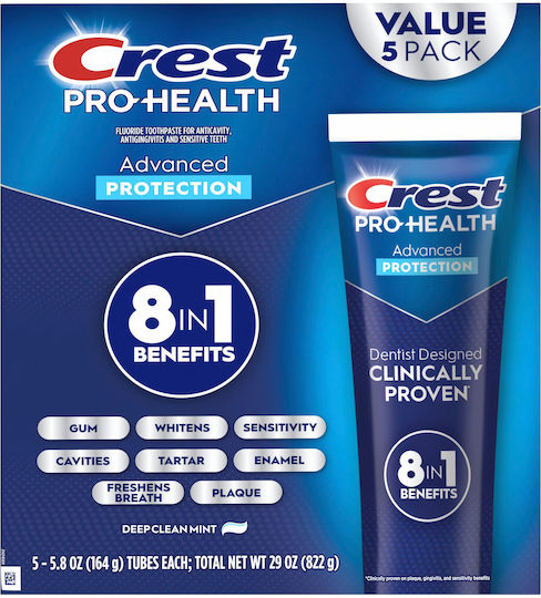 Crest Pro-health Advanced Whitening + Intensive Clean Οδοντόκρεμα για Λεύκανση , Τερηδόνα & Πλάκα 5x164gr