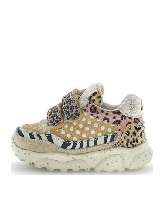 Kids Sneakers Anatomic With Hoop & Loop Closure Beige