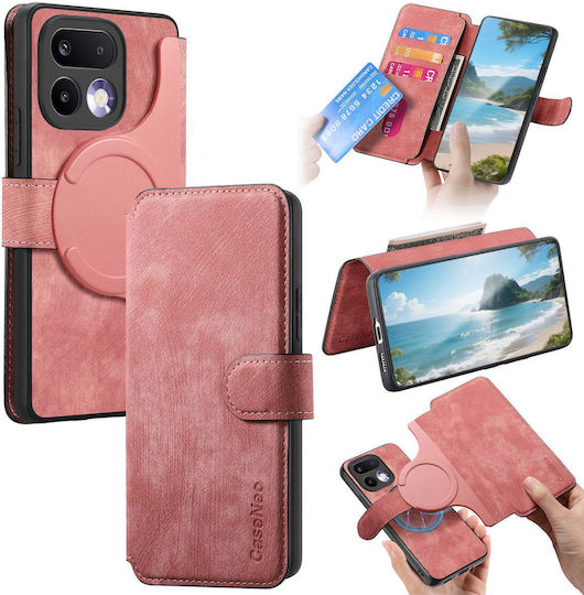 Caseneo Realme 16 Pro Plus 5g Θήκη Retro Leather Πορτοφόλι Pink