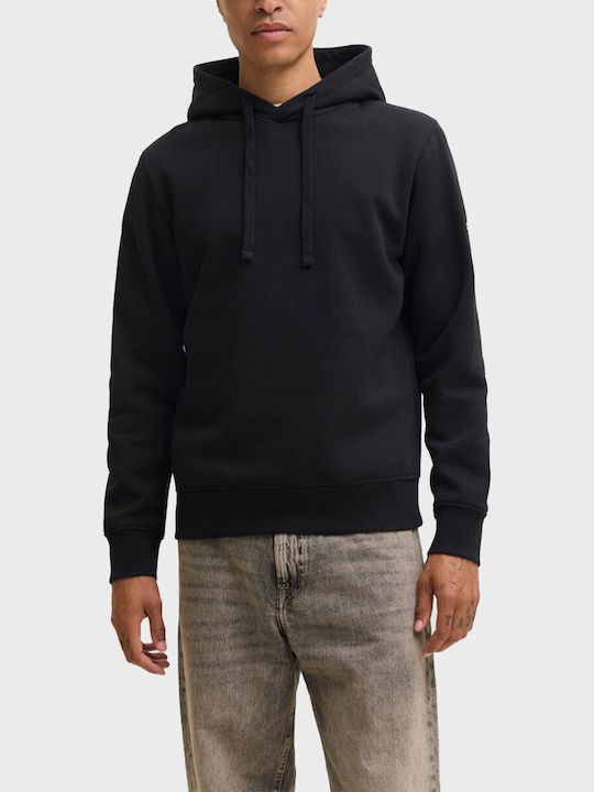 Jack & Jones Φούτερ Μαυρο με Κουκούλα