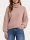 Damen Rollkragenpullover Rosa Smoke