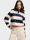 Essential Damen Sportliches Langärmeliges Crop-Top Marineblau
