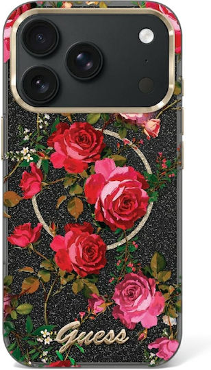 Guess Iml Glitter Blossom Roses Case Iphone 18 Pro 17 Pro Черен