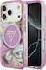 Guess Iml Glitter Flowers Triangle Magsafe Case Iphone 18 Pro 17 Pro Purple