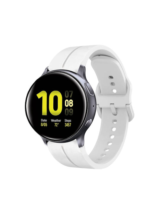 Samsung Galaxy Watch Active 2 40mm 20mm Loop Силиконова Каишка За Часовник Бяла