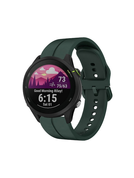 Garmin Vorreiter 255 Music 22mm Loop Silikon Uhrenarmband Dunkelgrünes