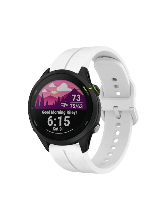 Garmin Forerunner 255 Music 22mm Loop Силиконова Каишка За Часовник Бяла