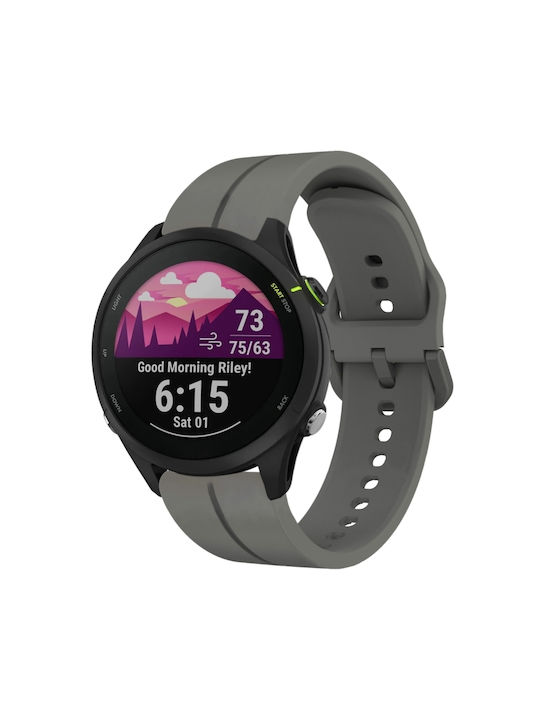 Garmin Forerunner 255 Music 22mm Loop Силиконова Каишка за Часовник Тъмносивa