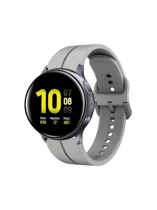 Samsung Galaxy Watch Active 2 44mm 20mm Loop Силиконова Каишка За Часовник Сива