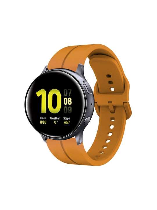 Samsung Galaxy Watch Active 2 44mm 20mm Loop Силиконова Каишка За Часовник Кехлибарено Жълта