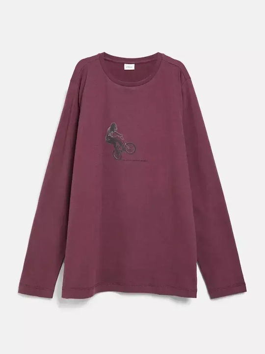 Kids Long-sleeved Burgundy Top