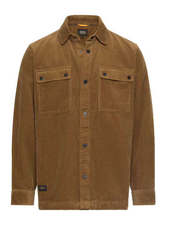 Long Sleeve Corduroy Overshirt Brown