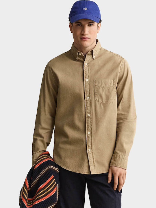 Gant Long Sleeve Shirt in Regular Fit Beige