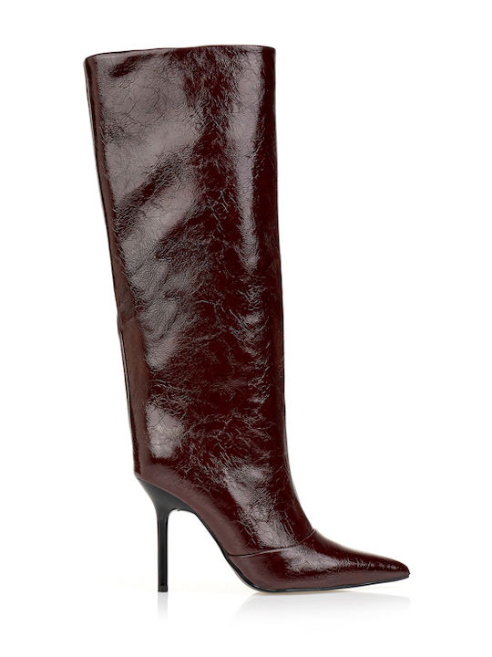 Tsoukalas Women's Patent Leather Boots with Hig...